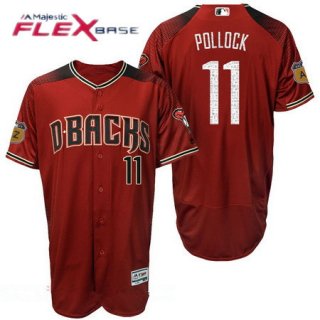 Men's Arizona Diamondbacks #11 A.J. Pollock Red 2017 Spring Training Stitched MLB Majestic Flex Base Jersey