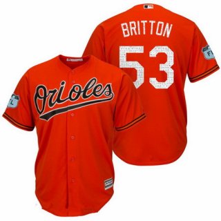 Men's Baltimore Orioles #53 Zach Britton Orange 2017 Spring Training Stitched MLB Majestic Cool Base Jersey