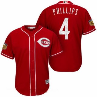 Men's Cincinnati Reds #4 Brandon Phillips Red 2017 Spring Training Stitched MLB Majestic Cool Base Jersey