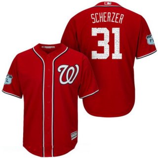 Men's Washington Nationals #31 Max Scherzer Red 2017 Spring Training Stitched MLB Majestic Cool Base Jersey