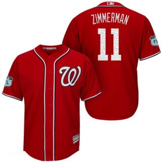 Men's Washington Nationals #11 Ryan Zimmerman Red 2017 Spring Training Stitched MLB Majestic Cool Base Jersey