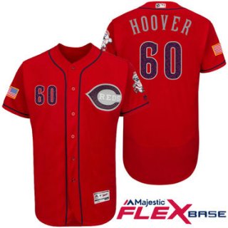 Men's Cincinnati Reds #60 J.J. Hoover Red Stars & Stripes Fashion Independence Day Stitched MLB Majestic Flex Base Jersey