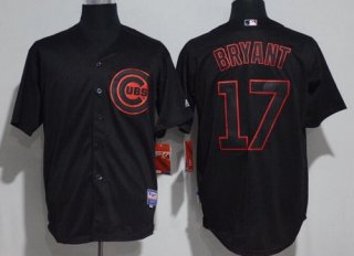 Men's Chicago Cubs #17 Kris Bryant Lights Out Black Fashion Stitched MLB Majestic Cool Base Jersey