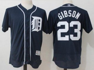 Men's Detroit Tigers #23 Kirk Gibson Retired Navy Blue Stitched MLB Majestic Flex Base Jersey