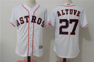 Men's Houston Astros #27 Jose Altuve White Home Stitched MLB Majestic Cool Base Jersey