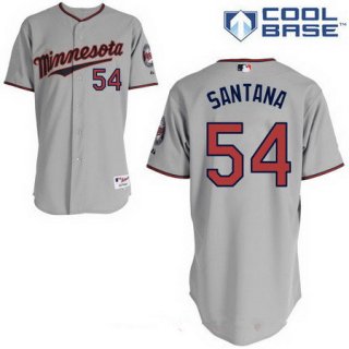 Men's Minnesota Twins #54 Ervin Santana Gray Road Stitched MLB Majestic Cool Base Jersey