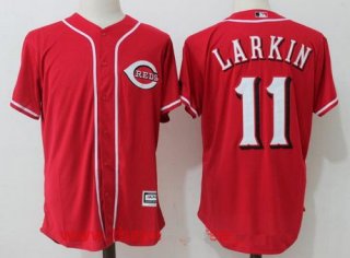 Men's Cincinnati Reds #11 Barry Larkin Retired Red Cool Base Stitched MLB Jersey