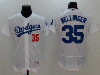 Men's Los Angeles Dodgers #35 Cody Bellinger White Home Stitched MLB Majestic Flex Base Jersey