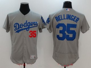 Men's Los Angeles Dodgers #35 Cody Bellinger Gray Alternate Stitched MLB Majestic Flex Base Jersey