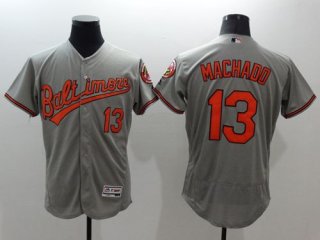 Men's Baltimore Orioles #13 Manny Machado Grey Flexbase Authentic Collection Stitched MLB Jersey