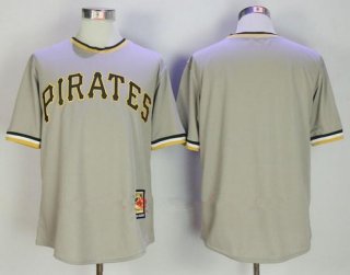 Men's Pittsburgh Pirates Blank Gray Pullover Stitched MLB Majestic Cooperstown Collection Jersey