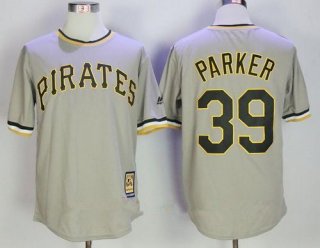 Men's Pittsburgh Pirates #39 Dave Parker Gray Pullover Stitched MLB Majestic Cooperstown Collection Jersey