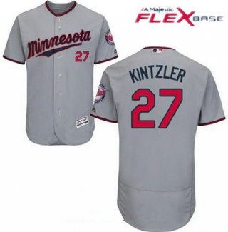 Men's Minnesota Twins #27 Brandon Kintzler Gray Road Stitched MLB Majestic Flex Base Jersey