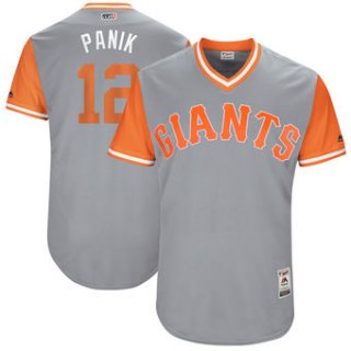 Men's San Francisco Giants Joe Panik Panik Majestic Gray 2017 Players Weekend Authentic Jersey