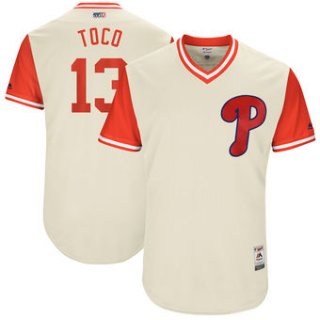 Men's Philadelphia Phillies Freddy Galvis Toco Majestic Tan 2017 Players Weekend Authentic Jersey