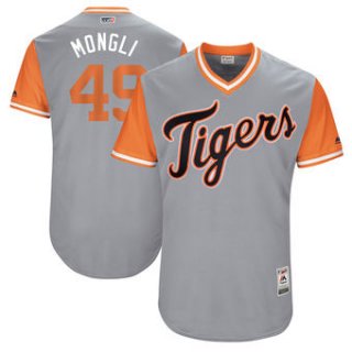 Men's Detroit Tigers Dixon Machado Mongli Majestic Gray 2017 Players Weekend Authentic Jersey