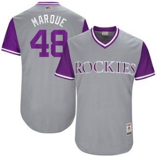 Men's Colorado Rockies German Marquez Marque Majestic Gray 2017 Players Weekend Authentic Jersey