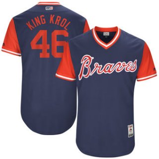 Men's Atlanta Braves Ian Krol King Krol Majestic Navy 2017 Players Weekend Authentic Jersey