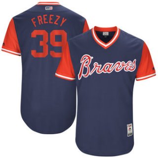 Men's Atlanta Braves Sam Freeman Freezy Majestic Navy 2017 Players Weekend Authentic Jersey