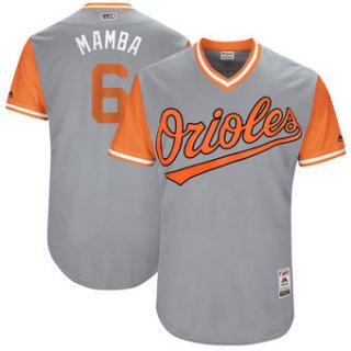 Men's Baltimore Orioles Jonathan Schoop Mamba Majestic Gray 2017 Players Weekend Authentic Jersey