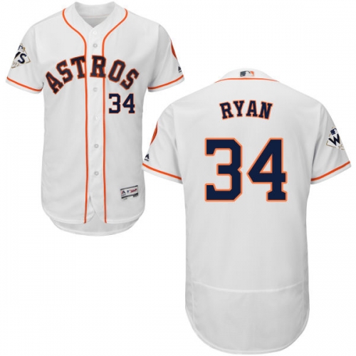 Men's Houston Astros #34 Nolan Ryan White Flexbase Authentic Collection 2017 World Series Bound Stitched MLB Jersey