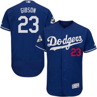 Men's Los Angeles Dodgers #23 Kirk Gibson Blue Flexbase Authentic Collection 2017 World Series Bound Stitched MLB Jersey