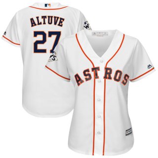 Women's Houston Astros #27 Jose Altuve White Women 2017 World Series Bound Cool Base Player Jersey