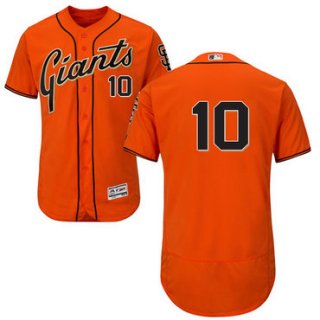 San Francisco Giants #10 Evan Longoria Orange Flexbase Authentic Collection Stitched MLB Jersey