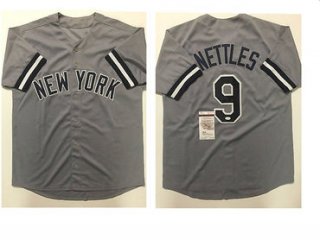 New York Yankees #9 Graig Nettles Grey Baseball Jersey