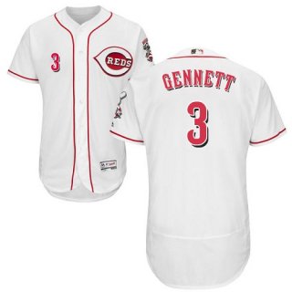 Cincinnati Reds #3 Scooter Gennett White Flexbase Authentic Collection Stitched MLB Jersey