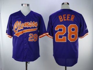 Clemson Tigers #28 Seth Beer Purple College Baseball Jersey