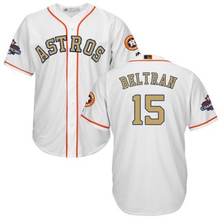 Men's Houston Astros #15 Carlos Beltran White 2018 Gold Program Cool Base Stitched MLB Jersey