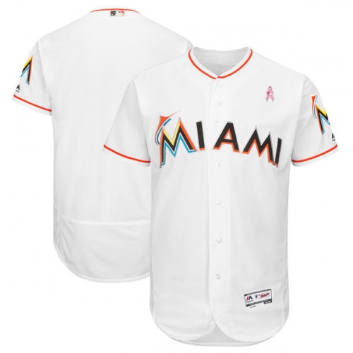 Miami Marlins Blank White 2018 Mother's Day Flexbase Jersey