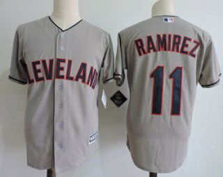 Men's Cleveland Indians #11 Jose Ramirez Gray Cool Base Jersey