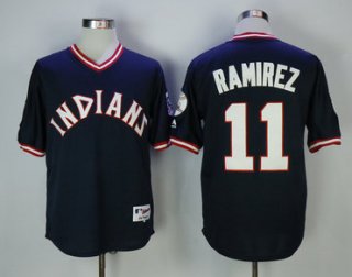 Men's Cleveland Indians #11 Jose Ramirez Navy Turn Back the Clock Jersey