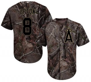 LA Angels of Anaheim #8 Justin Upton Camo Realtree Collection Cool Base Stitched MLB Jersey