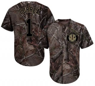 Houston Astros #1 Carlos Correa Camo Realtree Collection Cool Base Stitched MLB Jersey