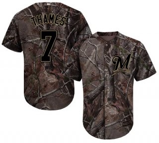 Milwaukee Brewers #7 Eric Thames Camo Realtree Collection Cool Base Stitched MLB Jersey