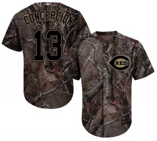 Cincinnati Reds #13 Dave Concepcion Camo Realtree Collection Cool Base Stitched MLB Jersey