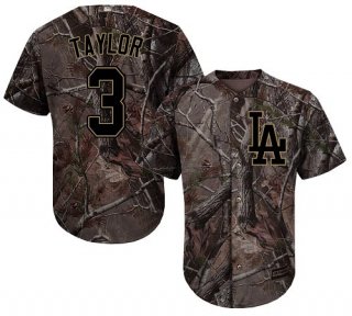 Los Angeles Dodgers #3 Chris Taylor Camo Realtree Collection Cool Base Stitched Baseball Jersey