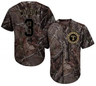 Texas Rangers #3 Russell Wilson Camo Realtree Collection Cool Base Stitched Baseball Jersey