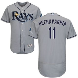 Tampa Bay Rays #11 Adeiny Hechavarria Grey Flexbase Authentic Collection Stitched Baseball Jersey