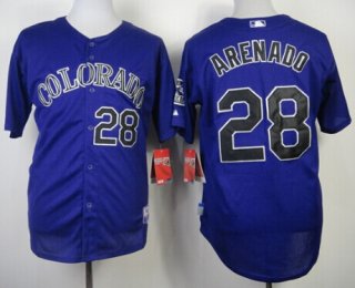 Colorado Rockies #28 Nolan Arenado Purple Jersey