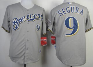 Milwaukee Brewers #9 Jean Segura Gray Jersey