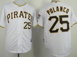 Pittsburgh Pirates #25 Gregory Polanco White Jersey