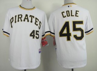 Pittsburgh Pirates #45 Gerrit Cole White Pullover Cool Base Jersey