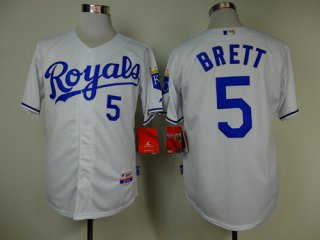 Kansas City Royals #5 George Brett White Jersey