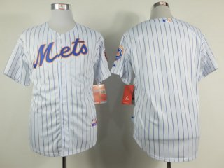 New York Mets Blank White Pinstripe Jersey