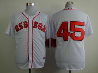 Boston Red Sox #45 Pedro Martinez White Cool Base Jersey