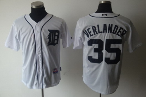 Detroit Tigers #35 Justin Verlander White Jersey